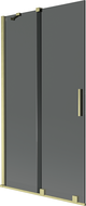 Mexen Velar folding bath screen 2-wing sliding 100 x 150 cm, graphite, brushed gold - 896-100-000-41-55