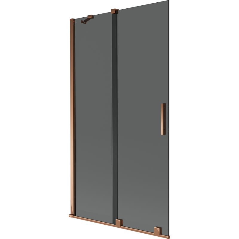 Mexen Velar 2-flügelige, verschiebbare Wannenschutzwand 100 x 150 cm, Graphit, Roségold - 896-100-000-41-60