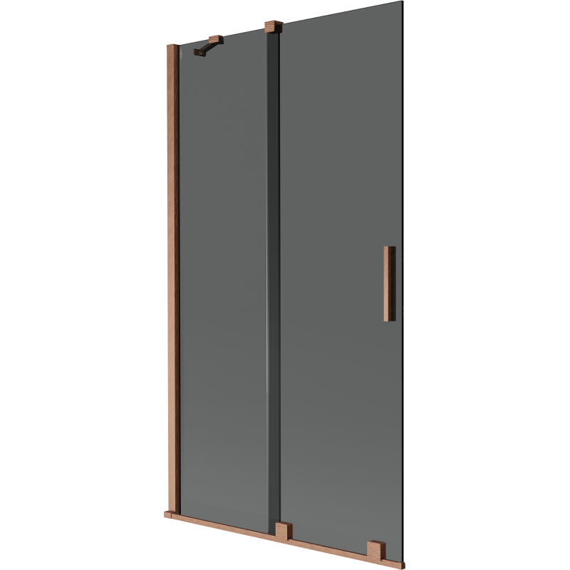 Mexen Velar Duschabtrennung 2-flügelig, verschiebbar 100 x 150 cm, graphit, gebürstetes Kupfer - 896-100-000-41-65