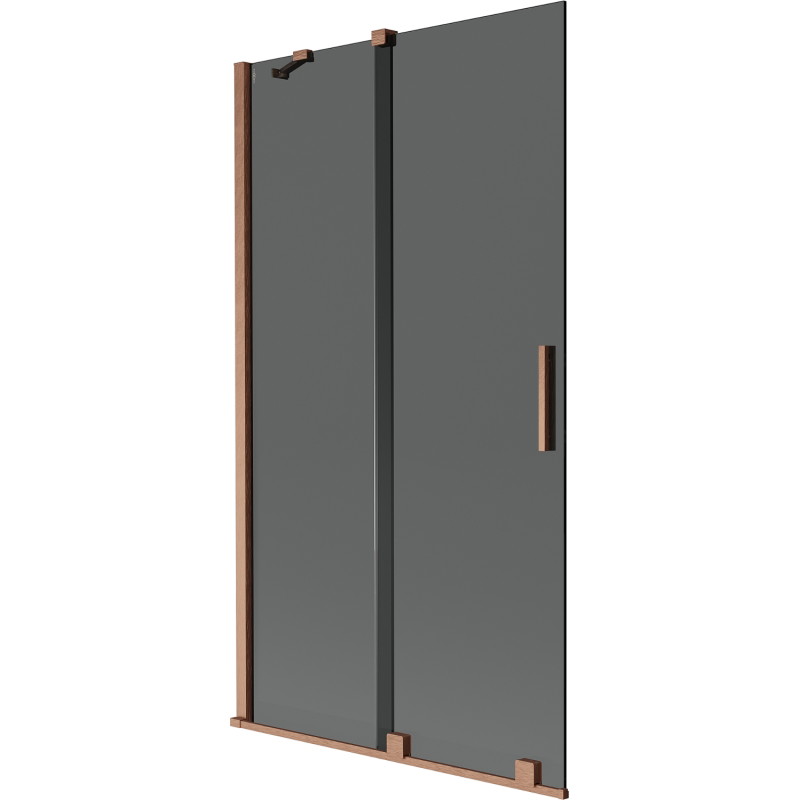 Mexen Velar kahene tiib fikseeritud vannitoa ekraan, grafiit, harjatud vask, 100 x 150 cm - 896-100-000-41-65