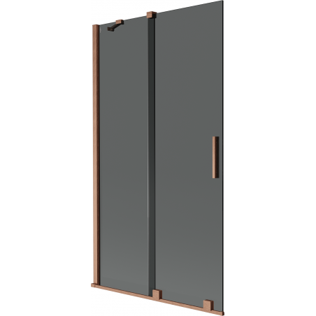 Mexen Velar Duschabtrennung 2-flügelig, verschiebbar 100 x 150 cm, graphit, gebürstetes Kupfer - 896-100-000-41-65