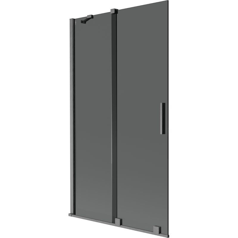 Mexen Velar paravento da vasca scorrevole a 2 ante 100 x 150 cm, grafite, grigio canna di fucile spazzolato - 896-100-000-41-66
