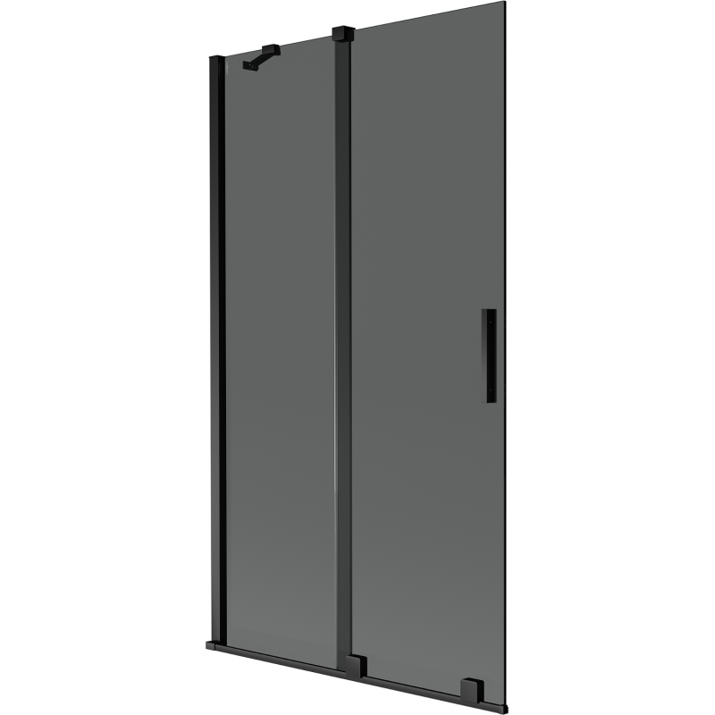 Mexen Velar badwand 2-delig schuifbaar 100 x 150 cm, grafiet, zwart - 896-100-000-41-70