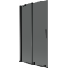 Mexen Velar badwand 2-delig schuifbaar 100 x 150 cm, grafiet, zwart - 896-100-000-41-70