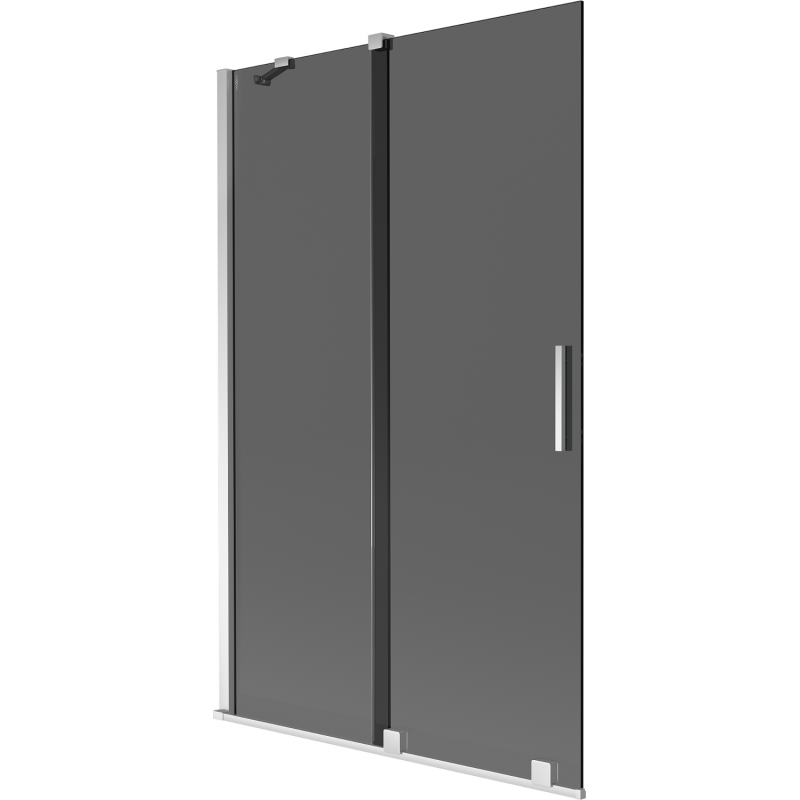 Mexen Velar διπλή συρόμενη γωνιακή πόρτα ντους 110 x 150 cm, γραφίτης, χρώμιο