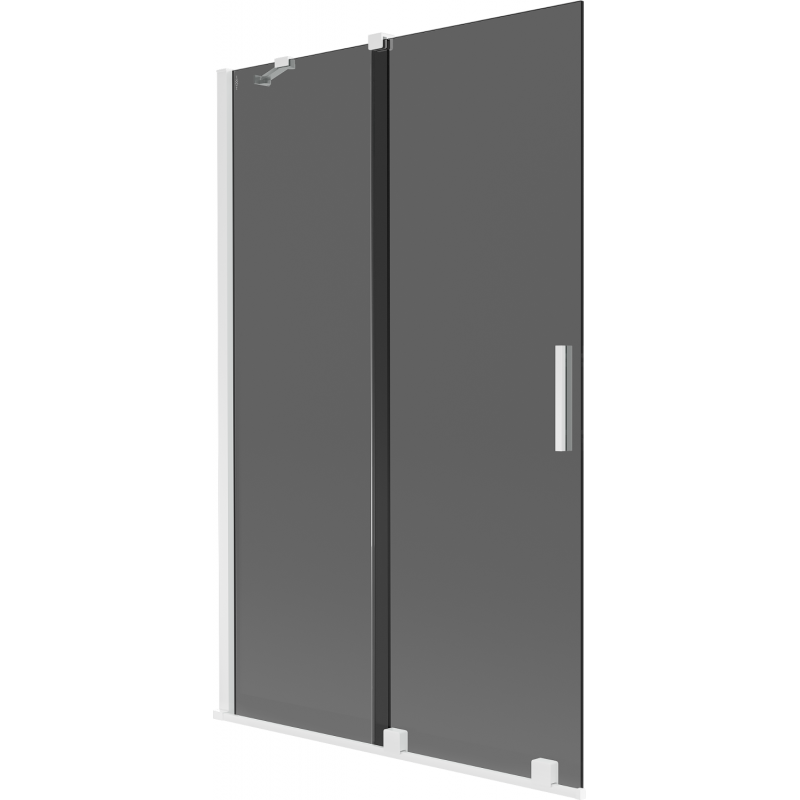 Mexen Velar paravento per vasca da bagno scorrevole a 2 ante 110 x 150 cm, grafite, bianco - 896-110-000-41-20