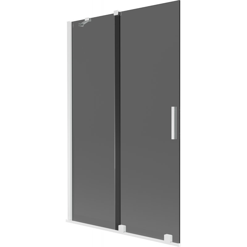 Mexen Velar resguardo de chuveiro de 2 painéis deslizantes 110 x 150 cm, grafite, branco - 896-110-000-41-20