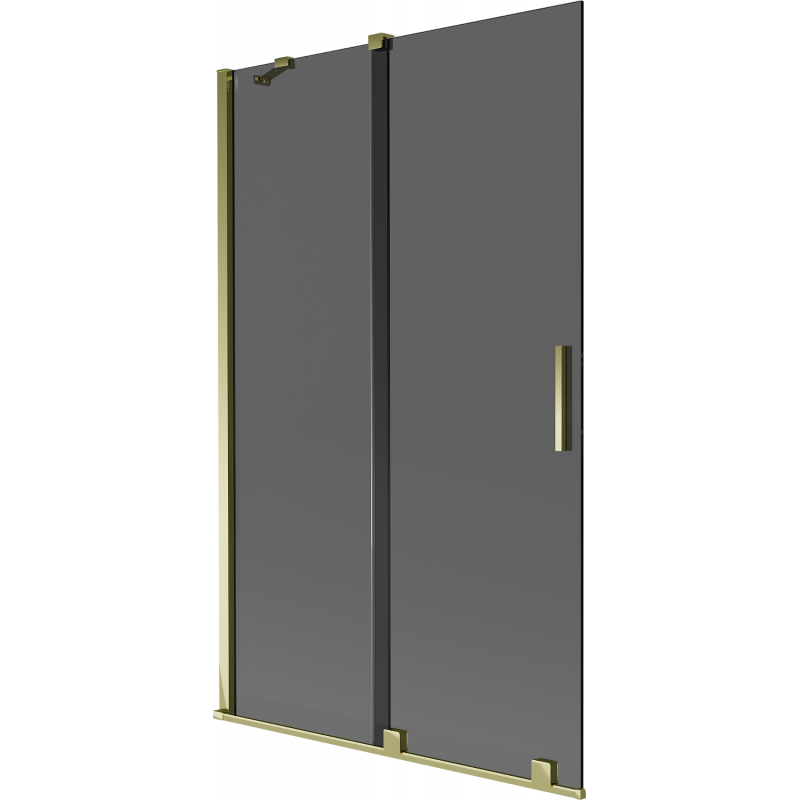 Mexen Velar badwand 2-delig schuifbaar 110 x 150 cm, grafiet, goud - 896-110-000-41-50