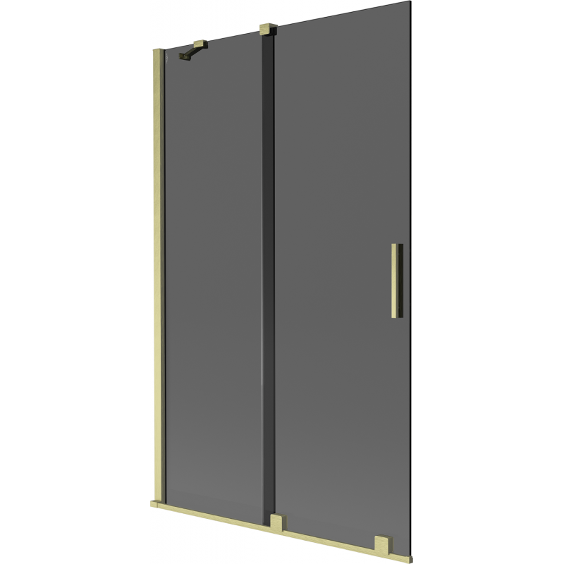 Mexen Velar 2-flügelige, verschiebbare Badewannenabtrennung 110 x 150 cm, grafit, gebürstet gold - 896-110-000-41-55