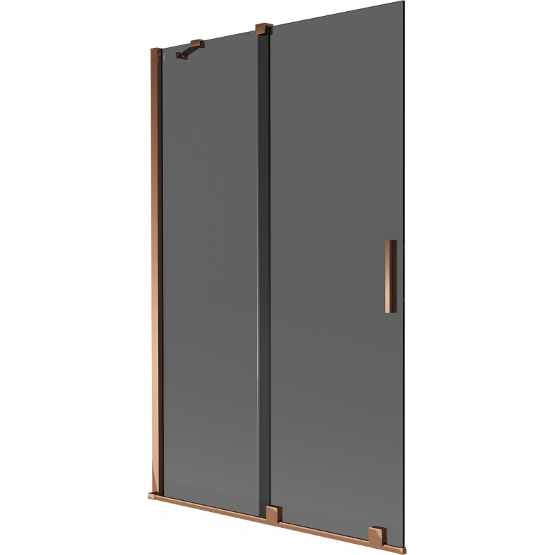 Mexen Velar 2-panel sliding bath screen 110 x 150 cm, graphite, rose gold - 896-110-000-41-60