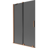 Mexen Velar 2-wing Sliding Bath Screen 110 x 150 cm, Graphite, Brushed Copper - 896-110-000-41-65