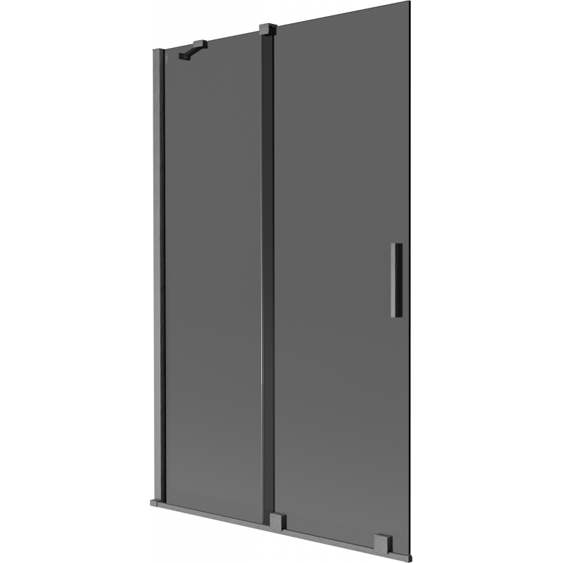Mexen Velar divisória de duche de 2 painéis deslizantes 110 x 150 cm, grafite, cinzento escovado - 896-110-000-41-66