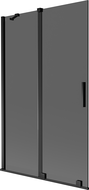 Mexen Velar painel de banheira de 2 folhas deslizantes 110 x 150 cm, grafite, preto - 896-110-000-41-70