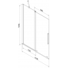 Mexen Velar 2-wing sliding bathtub screen 110 x 150 cm, graphite, black - 896-110-000-41-70