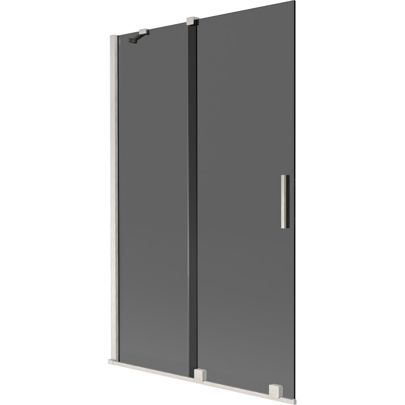 Mexen Velar 2-osaline lükandvanniparavan 110 x 150 cm, grafiit, harjatud nikkel - 896-110-000-41-97
