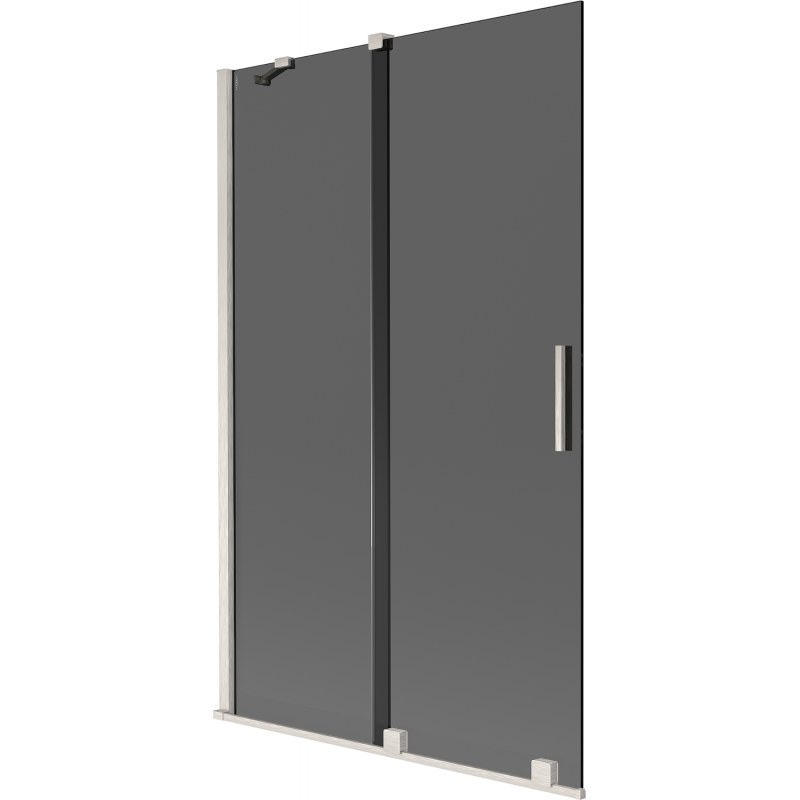 Mexen Velar badwand scherm 2-delig schuifbaar 110 x 150 cm, grafiet, geborsteld nikkel - 896-110-000-41-97
