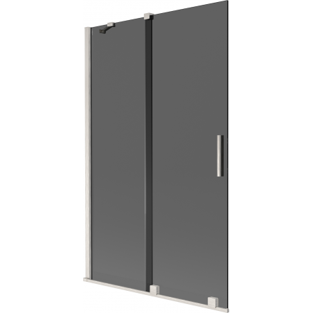 Mexen Velar badwand scherm 2-delig schuifbaar 110 x 150 cm, grafiet, geborsteld nikkel - 896-110-000-41-97