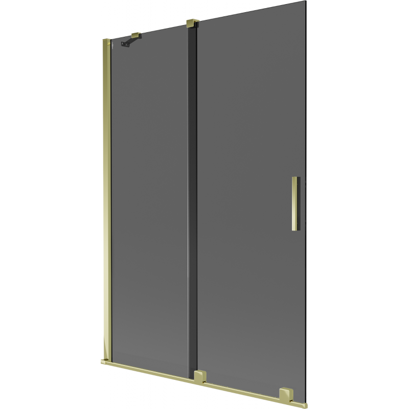 Mexen Velar Duschwand für die Badewanne 2-flügelig, verschiebbar 120 x 150 cm, graphit, gold - 896-120-000-41-50