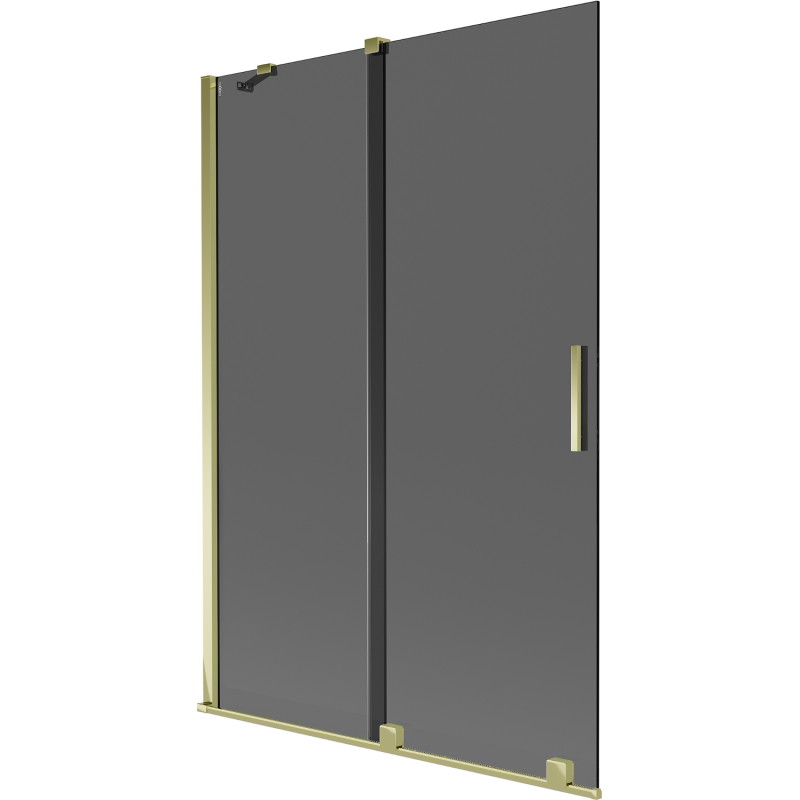 Mexen Velar dušisein, 2-osaline liuguks 120 x 150 cm, grafiit, kuldne - 896-120-000-41-50