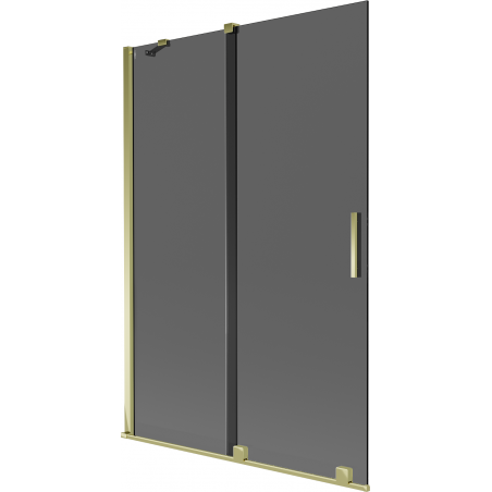 Mexen Velar Duschwand für die Badewanne 2-flügelig, verschiebbar 120 x 150 cm, graphit, gold - 896-120-000-41-50