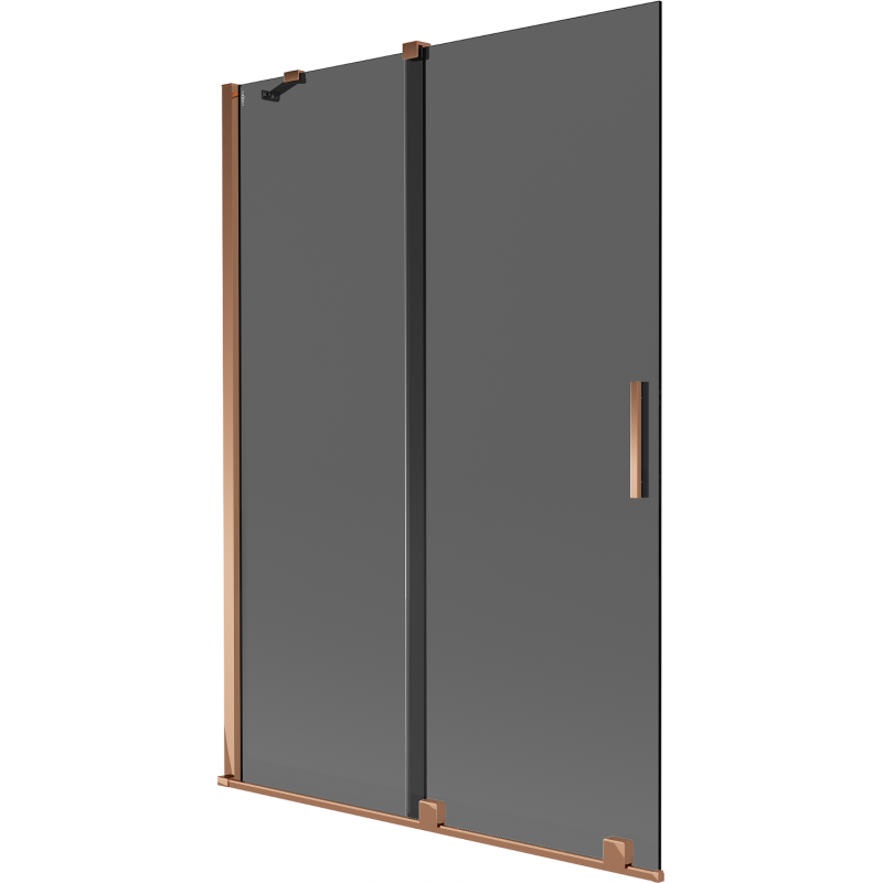 Mexen Velar 2-panel sliding bath screen 120 x 150 cm, graphite, rose gold - 896-120-000-41-60