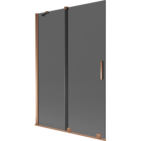Mexen Velar 2-flügelige Schiebewand für Badewanne 120 x 150 cm, Graphit, Roségold - 896-120-000-41-60