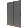 Mexen Velar 2-flügelige Schiebewand für Badewanne 120 x 150 cm, Graphit, Roségold - 896-120-000-41-60