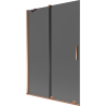 Mexen Velar 2-panel sliding bath screen 120 x 150 cm, graphite, rose gold - 896-120-000-41-60