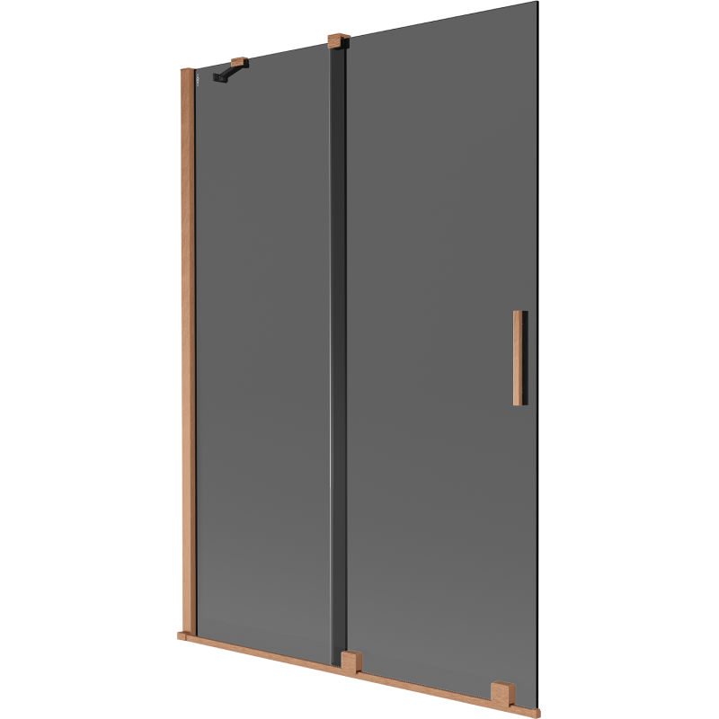 Mexen Velar parede de chuveiro de 2 painéis deslizantes 120 x 150 cm, grafite, cobre escovado - 896-120-000-41-65