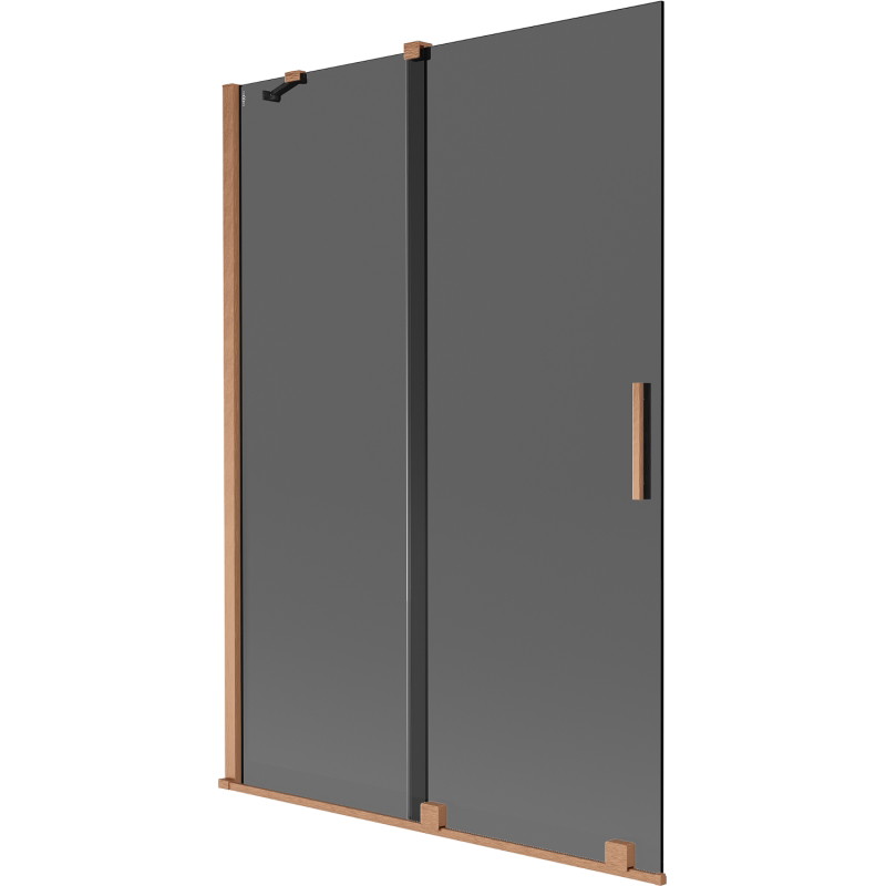 Mexen Velar vannitoa duššisein 2-osaline lükand 120 x 150 cm, grafiit, harjatud vask - 896-120-000-41-65