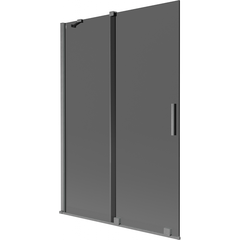 Mexen Velar Badewannenwand 2-flügelig verschiebbar 120 x 150 cm, grafit, gun gray gebürstet - 896-120-000-41-66