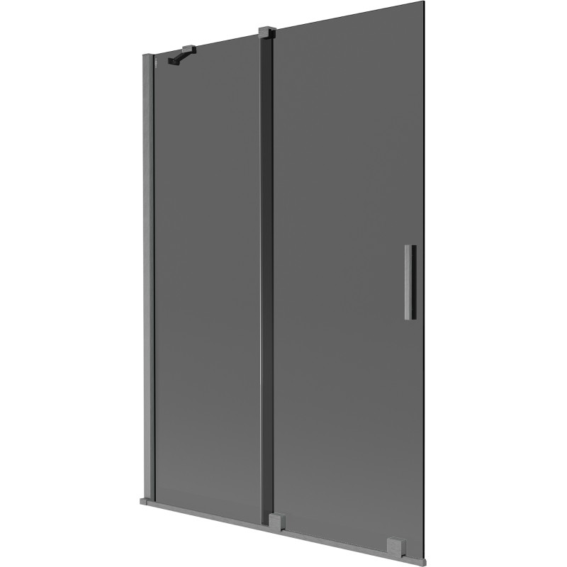 Mexen Velar dvoslojni klizni tuš ekran 120 x 150 cm, grafit, brušeni sivo-srebrni - 896-120-000-41-66