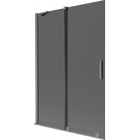 Mexen Velar Badewannenwand 2-flügelig verschiebbar 120 x 150 cm, grafit, gun gray gebürstet - 896-120-000-41-66