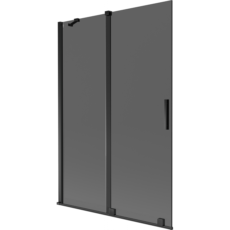 Mexen Velar 2-flügelige, verschiebbare Badewannenabtrennung 120 x 150 cm, Graphit, Schwarz - 896-120-000-41-70