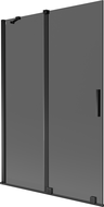 Mexen Velar zwee-deeleger verschibbare Duschwanneschirm 120 x 150 cm, Grafit, schwaarz - 896-120-000-41-70