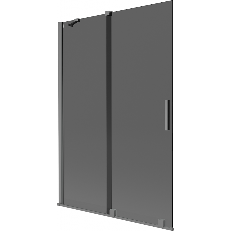 Mexen Velar Badewannenabtrennung 2-flügelig verschiebbar 120 x 150 cm, Graphit, Gun Metal - 896-120-000-41-95