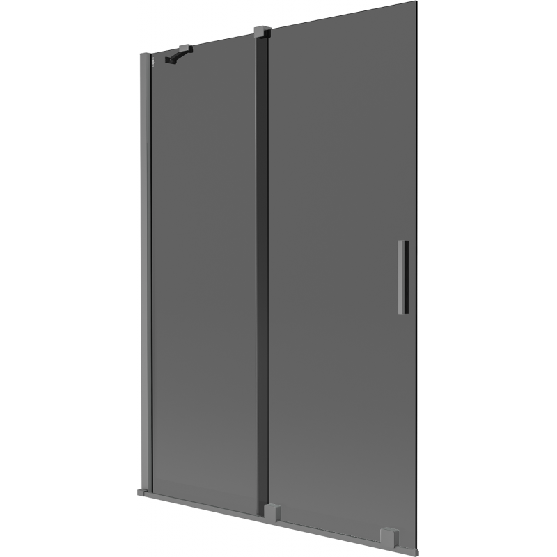 Mexen Velar duschdraperi med tvådelad dörr, skjutdörr 120 x 150 cm, grafit, gun metal - 896-120-000-41-95