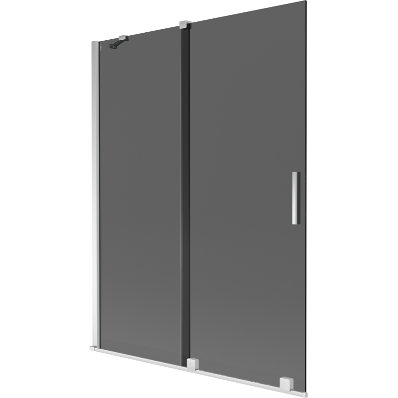 Mexen Velar dusjdörr 2-delad skjutbar 130 x 150 cm, grafit, krom - 896-130-000-41-01