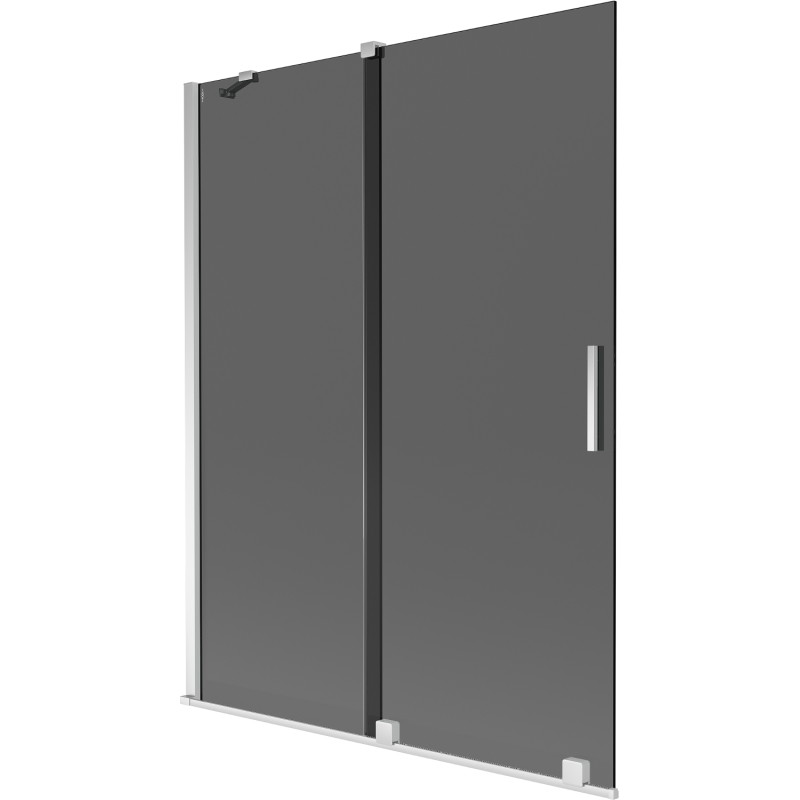 Mexen Velar klizna pregrada za kadu s 2 krila, klizna 130 x 150 cm, grafitna, krom - 896-130-000-41-01