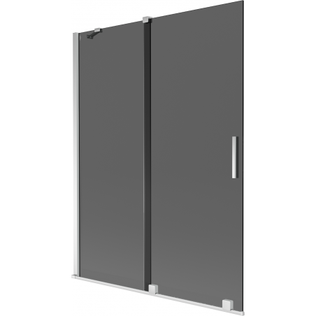 Mexen Velar Badewannenabtrennung 2-flügelig schiebbar 130 x 150 cm, Graphit, Chrom - 896-130-000-41-01