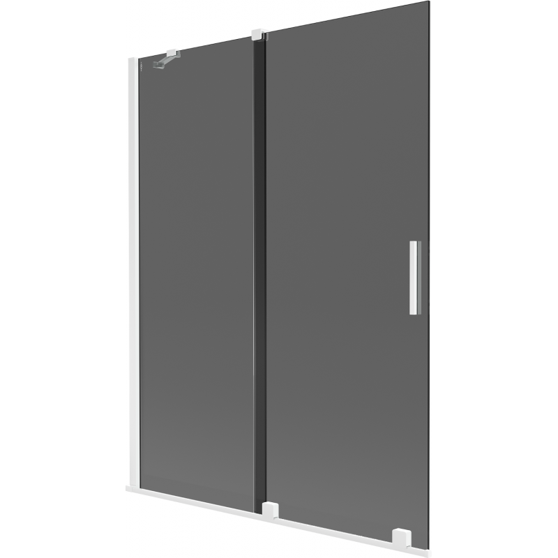 Mexen Velar 2-delad skjutbar duschvägg 130 x 150 cm, grafit, vit - 896-130-000-41-20