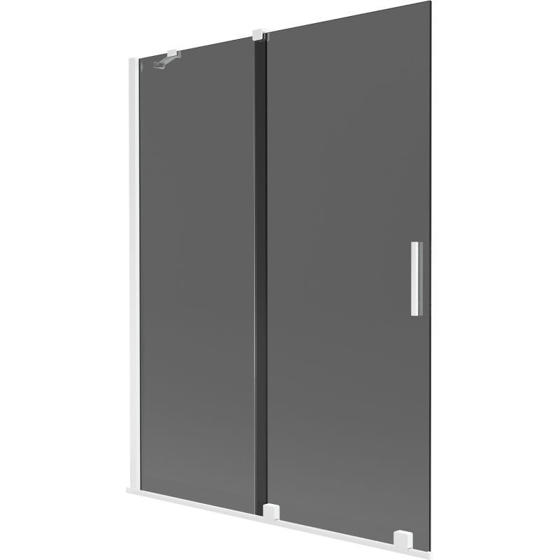 Mexen Velar Duschwand 2-flügelig, verschiebbar 130 x 150 cm, Graphit, Weiß - 896-130-000-41-20