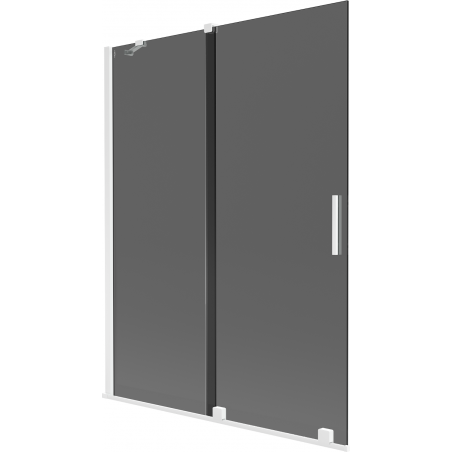 Mexen Velar Duschwand 2-flügelig, verschiebbar 130 x 150 cm, Graphit, Weiß - 896-130-000-41-20
