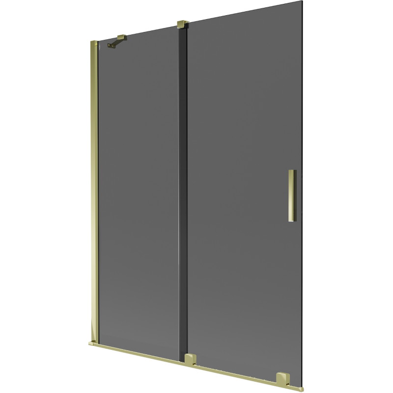 Mexen Velar vannitoa libisev kaheukseline 130 x 150 cm, grafiit, kuld - 896-130-000-41-50