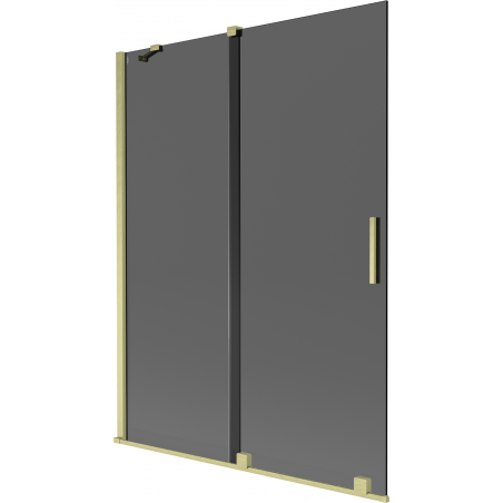 Mexen Velar dvoslojni klizni paravan za kadu 130 x 150 cm, grafit, zlatno brušeni - 896-130-000-41-55