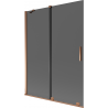 Mexen Velar 2-panel sliding bath screen 130 x 150 cm, graphite, rose gold - 896-130-000-41-60