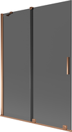 Mexen Velar 2-osaline tõmmatav vannisein 130 x 150 cm, grafiit, roosa kuld - 896-130-000-41-60