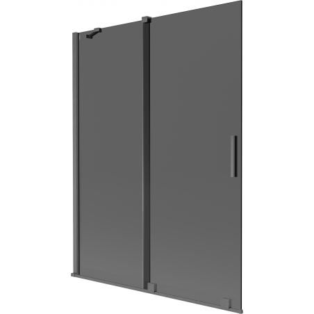 Mexen Velar badwand 2-delige schuifdeur 130 x 150 cm, grafiet, geborsteld gun gray - 896-130-000-41-66