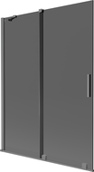 Mexen Velar 2-flügelige, verschiebbare Badewannenabtrennung 130 x 150 cm, Graphit, Gunmetal - 896-130-000-41-95