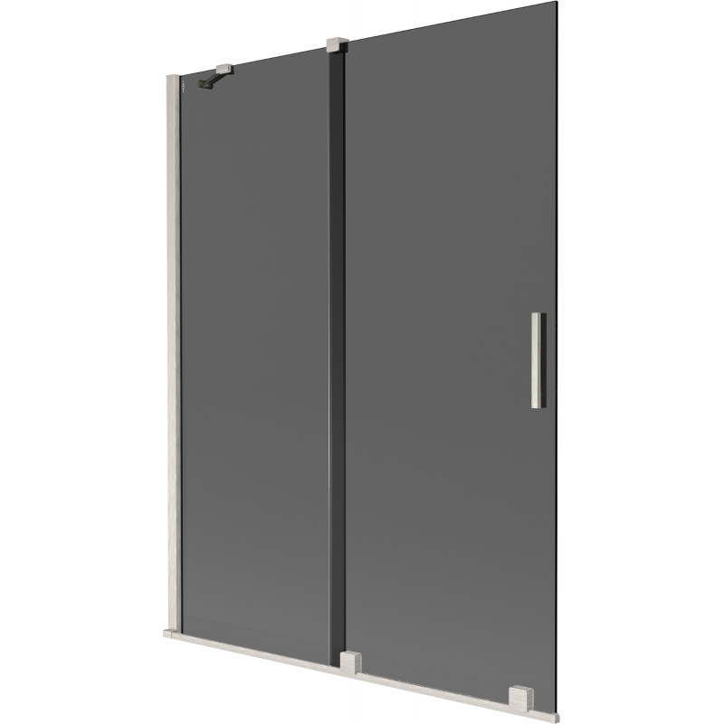 Mexen Velar 2-krilni drsni paravan za kopalnico 130 x 150 cm, grafit, brušen nikelj - 896-130-000-41-97